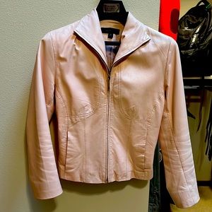 Women’s extra small soft light pink leather jacket from Nordstroms